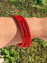 Load image into Gallery viewer, Red Hot Sparkle Bangle Bracelet Set