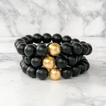 Load image into Gallery viewer, London Lane Kenya Gold Onyx Bracelet