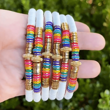 Load image into Gallery viewer, London Lane Aloha Rainbow Heishi Bracelet
