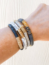 Load image into Gallery viewer, London Lane Greystone Heishi Bracelet Stack Set