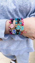 Load image into Gallery viewer, London Lane IHeartU Gemstone Charm Bracelet