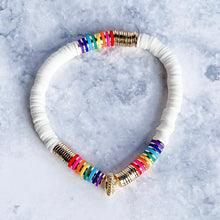 Load image into Gallery viewer, London Lane Aloha Rainbow Heishi Bracelet