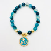 Load image into Gallery viewer, London Lane IHeartU Gemstone Charm Bracelet