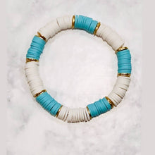 Load image into Gallery viewer, London Lane Summer Crush Blue Wave Heishi Bracelet Set