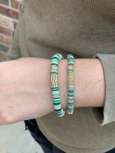 Load image into Gallery viewer, London Lane Evergreen Camo Heishi Bead Bracelet 6mm