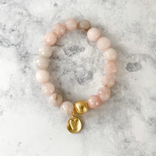 Load image into Gallery viewer, London Lane Heart on my Sleeve  Pink Jade Bracelet