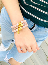Load image into Gallery viewer, London Lane Heart on my Sleeve  Pink Jade Bracelet