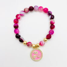 Load image into Gallery viewer, London Lane IHeartU Gemstone Charm Bracelet