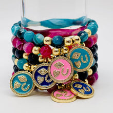 Load image into Gallery viewer, London Lane IHeartU Gemstone Charm Bracelet
