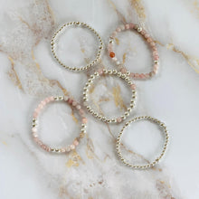 Load image into Gallery viewer, London Lane Jade Pink and Silver Hematite Bracelet Set
