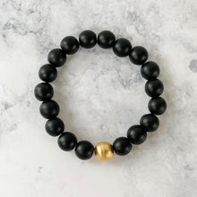 Load image into Gallery viewer, London Lane Kenya Gold Onyx Bracelet