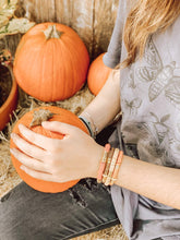Load image into Gallery viewer, London Lane Pumpkin Patch Heishi Bracelet Stack
