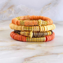 Load image into Gallery viewer, London Lane Pumpkin Patch Heishi Bracelet Stack