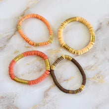 Load image into Gallery viewer, London Lane Pumpkin Patch Heishi Bracelet Stack