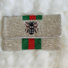 Load image into Gallery viewer, London Lane Queen Bee Beaded Clutch Handbag
