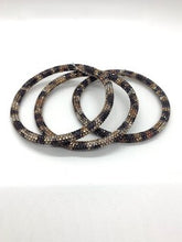 Load image into Gallery viewer, Leopard Sparkle Bangle Bracelet Set