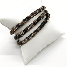 Load image into Gallery viewer, Leopard Sparkle Bangle Bracelet Set