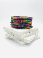 Load image into Gallery viewer, Mardi Gras Sparkle Bangle Set