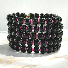 Load image into Gallery viewer, Aura Gems Black Pink Stacker