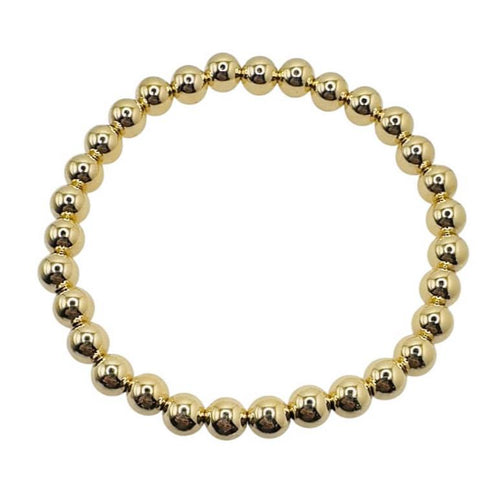 Gold Beaded Stacker Bracelet 6mm