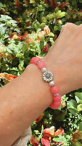 London Lane Butterfly or Flower Charm Beaded Gemstone Bracelet