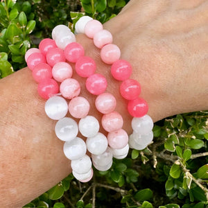 London Lane Pink Dream Gemstone Bracelet