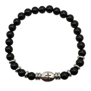 London Lane Cross Prayer Gemstone Bracelet