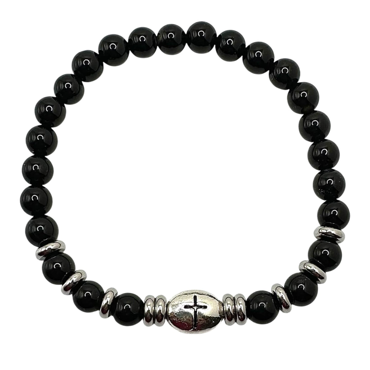 London Lane Cross Prayer Gemstone Bracelet