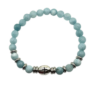 London Lane Cross Prayer Gemstone Bracelet