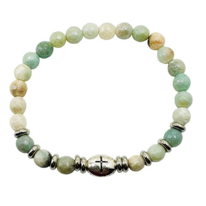 London Lane Cross Prayer Gemstone Bracelet