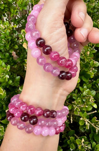 London Lane Wineberry  Gemstone Bracelet