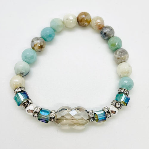 London Lane Crystal Dreams Green Amazonite Bracelet