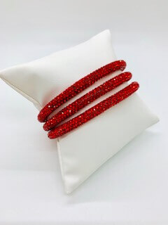 Red Hot Sparkle Bangle Bracelet Set