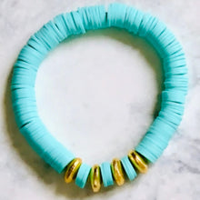 Load image into Gallery viewer, London Lane Summer Crush Blue Wave Heishi Bracelet Set