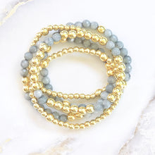 Load image into Gallery viewer, London Lane Jade Grey and Gold Hematite Bracelet Set