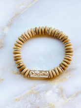 Load image into Gallery viewer, London Lane Sienna Wood Disc Bracelet