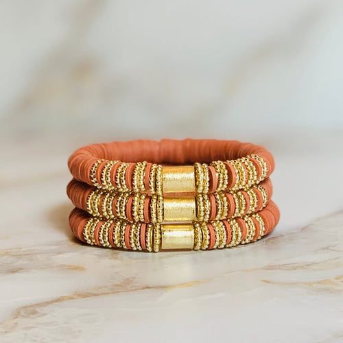 London Lane Fall Harvest Terra Cotta Heishi Bracelet