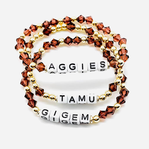 London Lane Texas A & M University Bracelet Stack Set