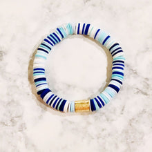 Load image into Gallery viewer, London Lane Summer Crush Blue Wave Heishi Bracelet Set
