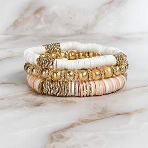 London Lane Champagne Trio Bracelet Stack