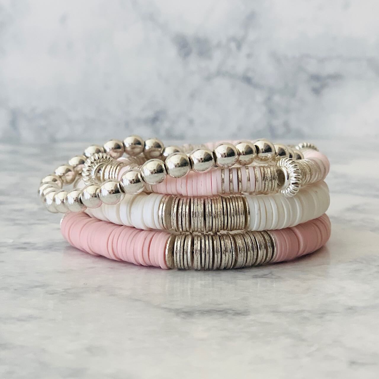London Lane Cotton Candy Bracelet Stack Set