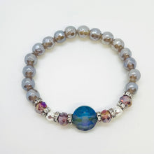 Load image into Gallery viewer, London Lane Crystal Dreams Mystic Grey Agate  Bracelet