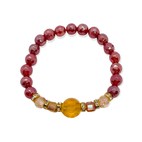 London Lane Crystal Dreams Burgundy Mystic Agate Bracelet