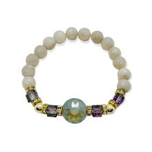 Load image into Gallery viewer, London Lane Crystal Dreams Mystic White Agate Bracelet
