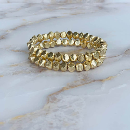 London Lane Golden Nugget  Bracelet 8mm