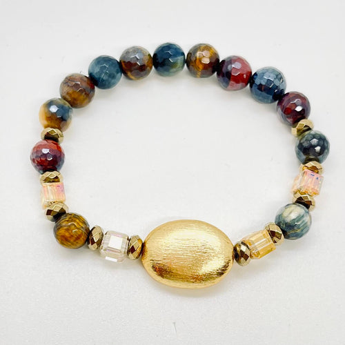 London Lane Golden Tiger's Eye Bracelet