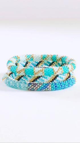 London Lane Hippie Blue Beaded Bracelet Set