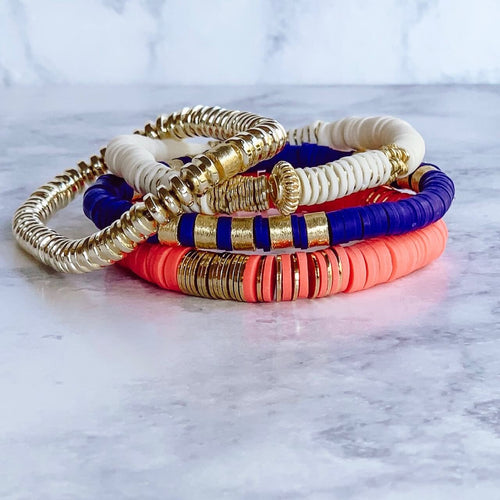 London Lane Newport Beach Heishi Bracelet Stack Set