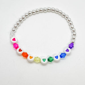 London Lane Rainbow Hearts Bracelet