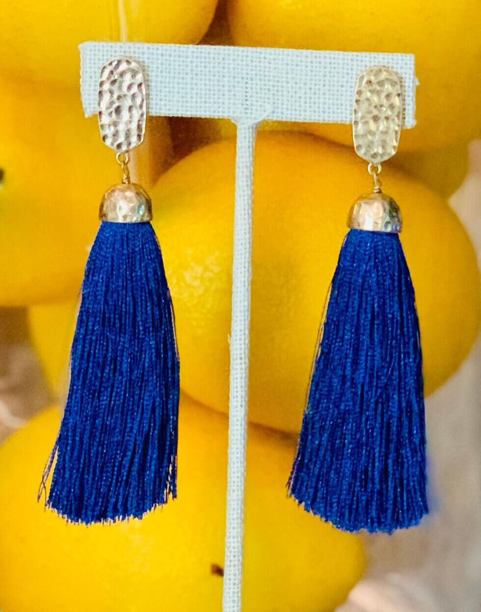 Royal Blue Tassel Earring